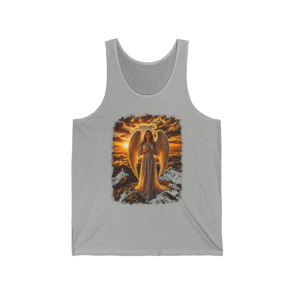 Angel Sunset Tank Top — Serene Guardian Angel Graphic Tank