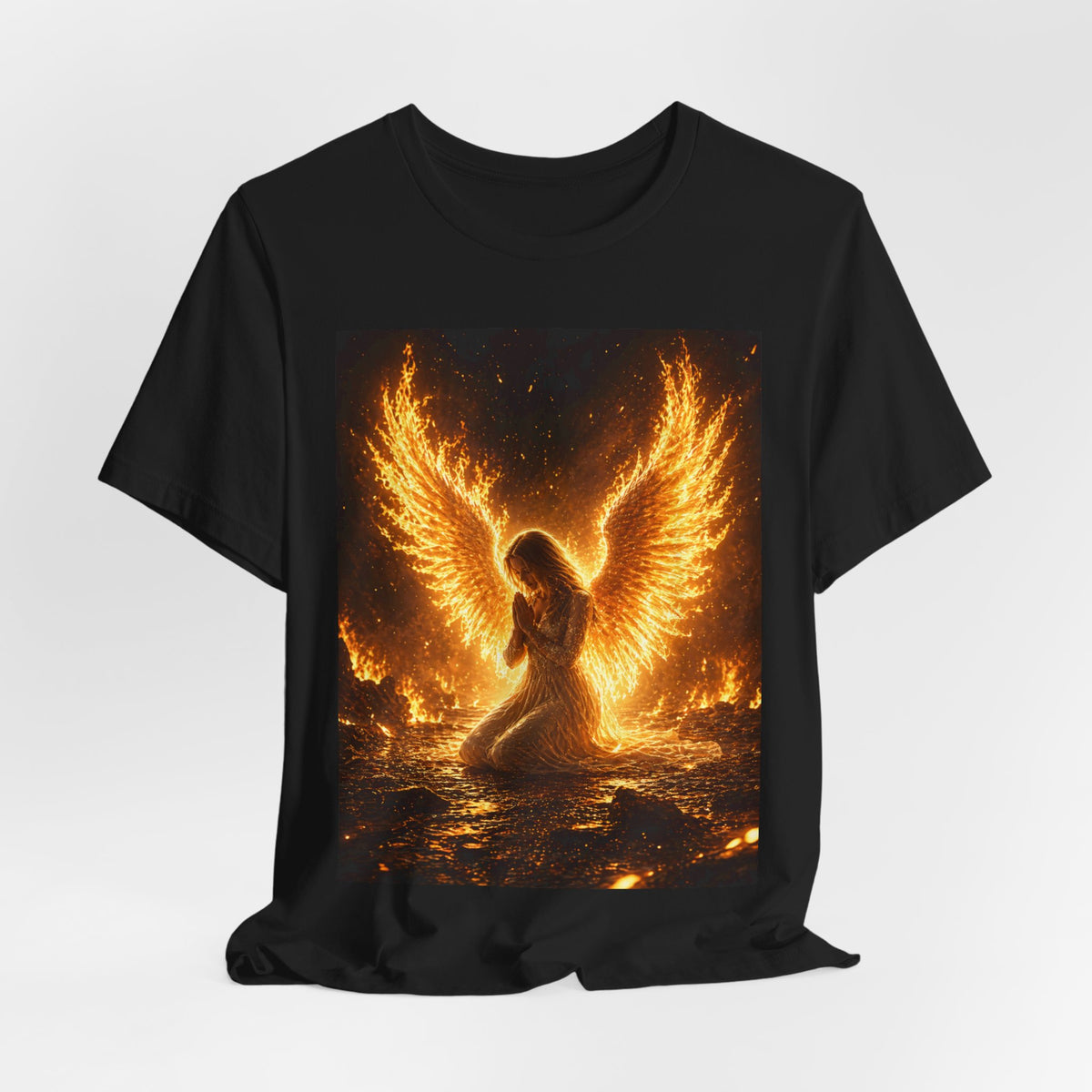 Phoenix Angel Tee — Fiery Winged Angel Graphic T-Shirt