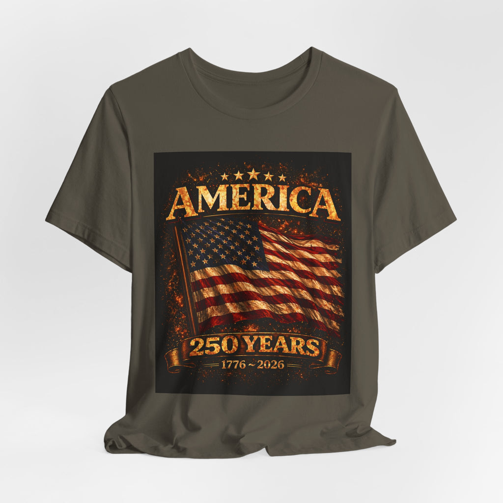 America 250 Years Flag T-Shirt — 1776–2026 Patriotic Tee