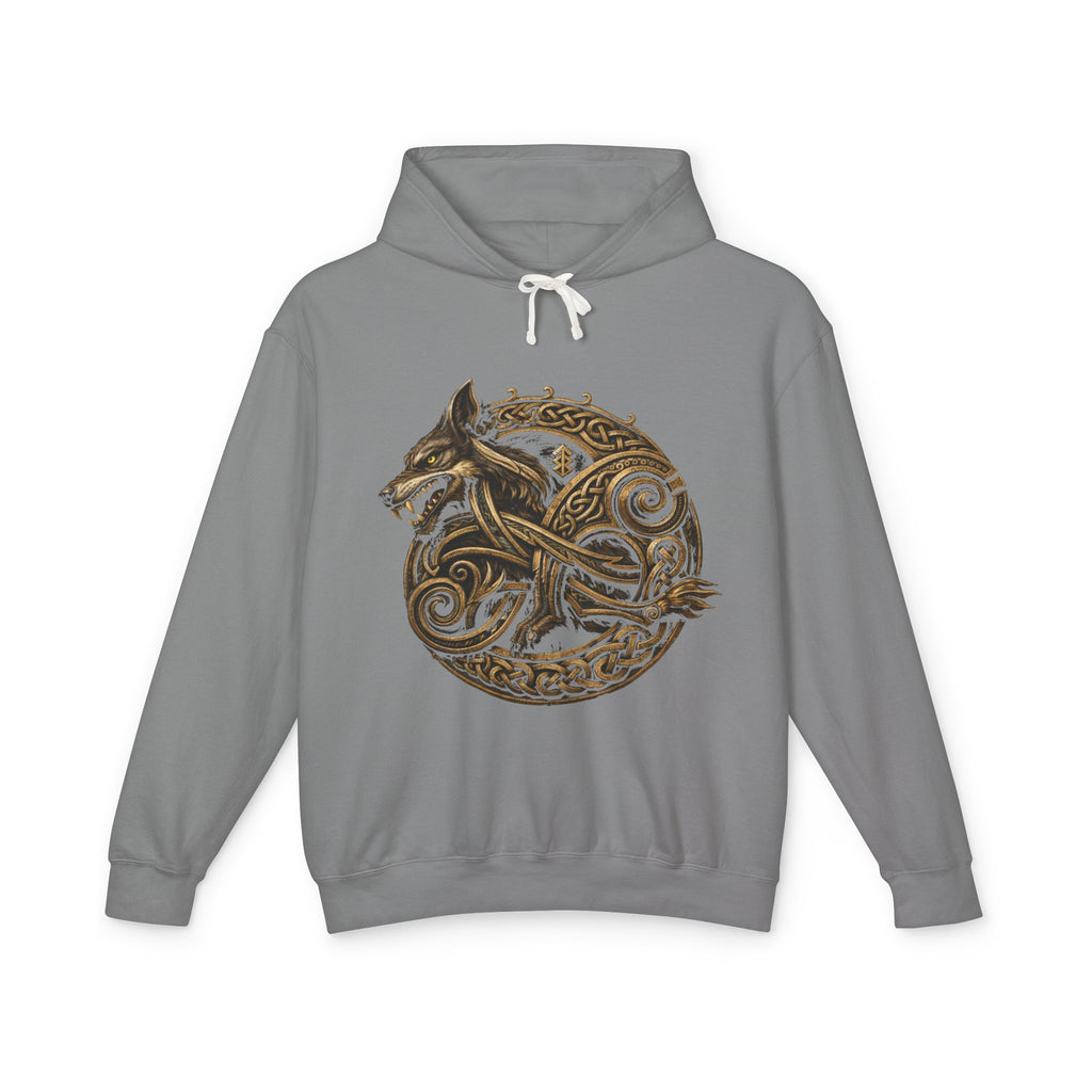 Viking Wolf Circle Hoodie — Norse Celtic Rune Graphic Sweatshirt