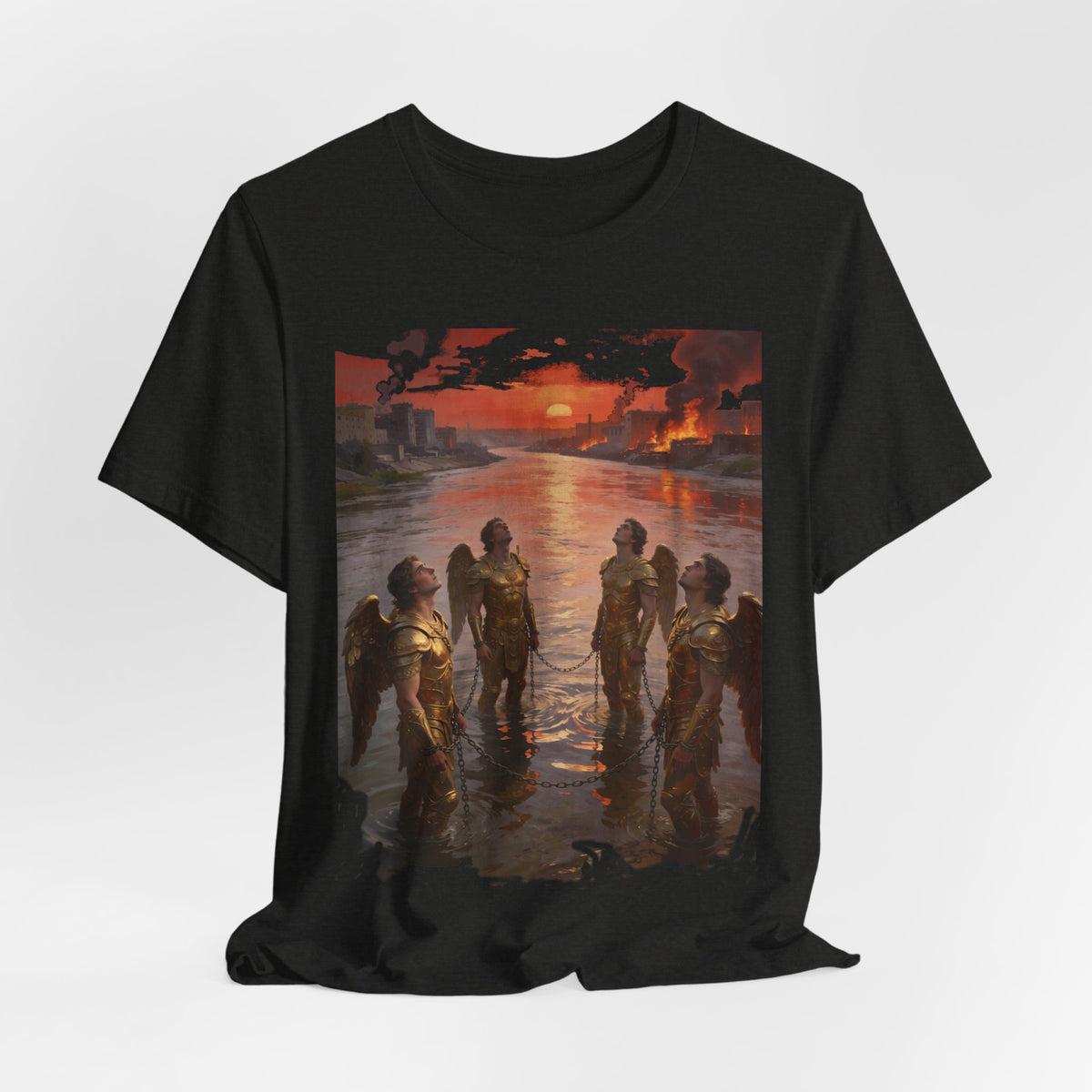 Revelation 9 reveals four fallen angels bound in the Euphrates River,T-Shirt