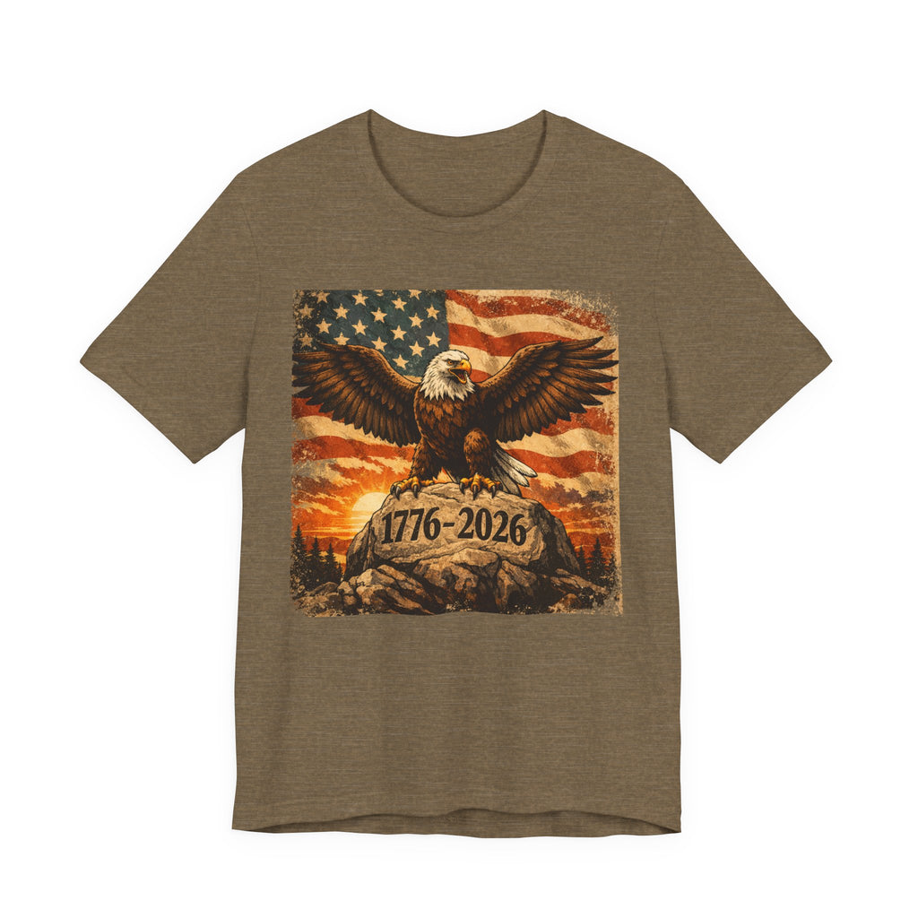 Patriotic Eagle Tee — 1776-2026 American Flag Graphic T-Shirt