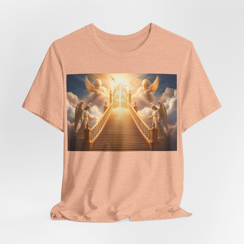 Heavenly Stairway T‑Shirt — Golden Gates Angelic Design