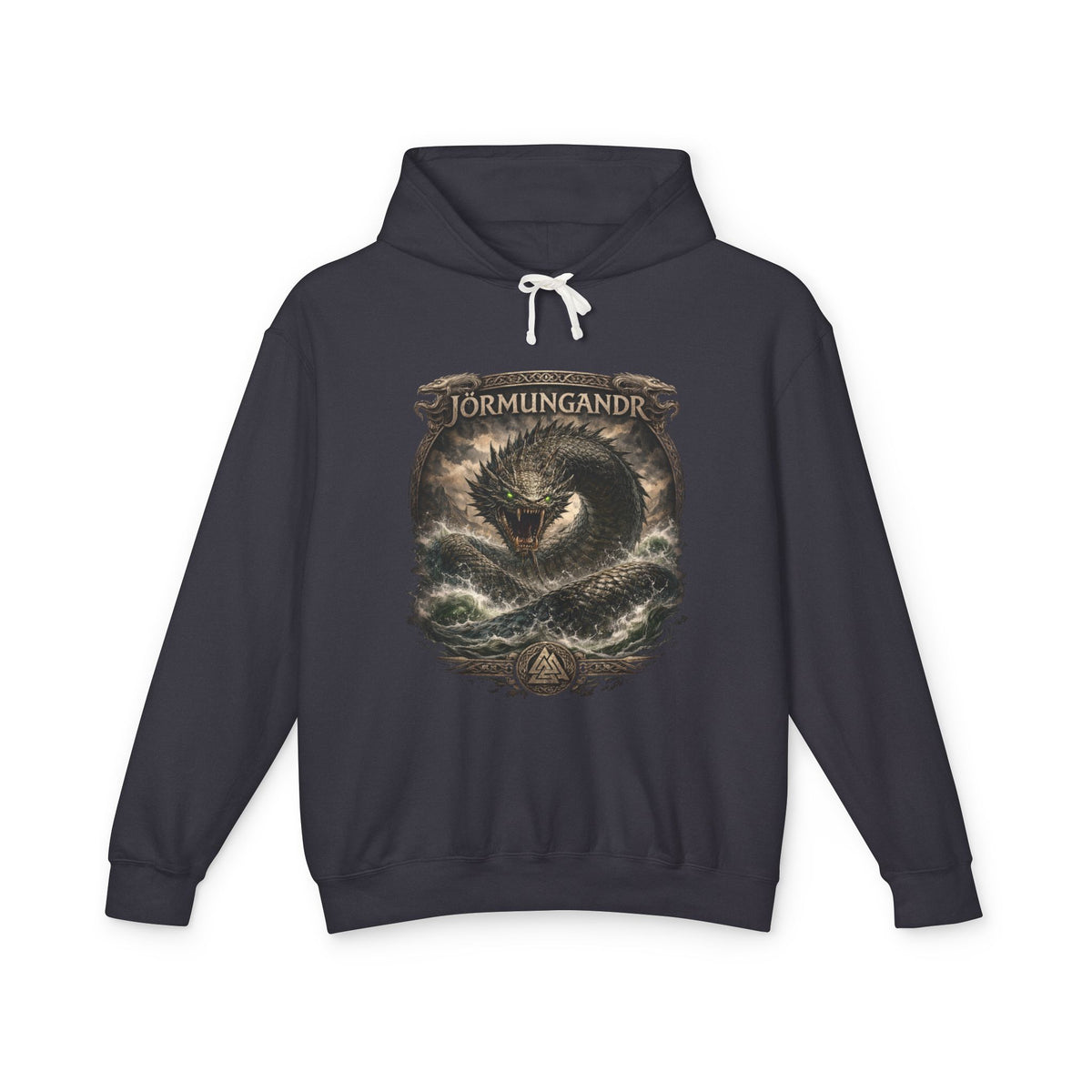 Jormungandr Serpent Hoodie — Norse Mythology Sea Serpent Graphic Sweatshirt