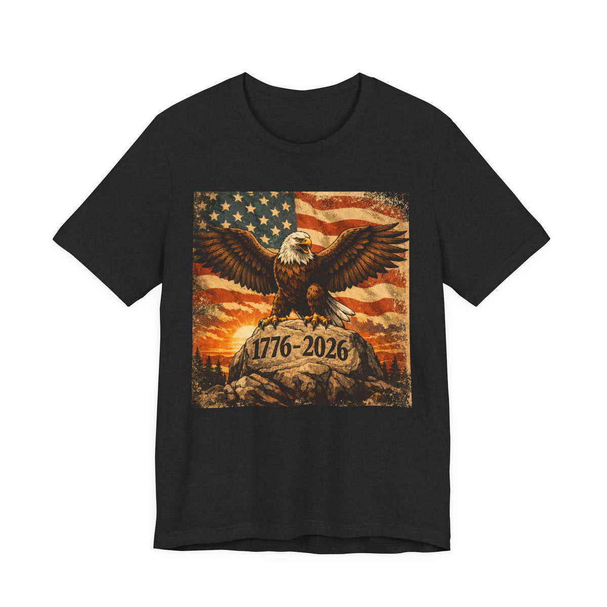 Patriotic Eagle Tee — 1776-2026 American Flag Graphic T-Shirt