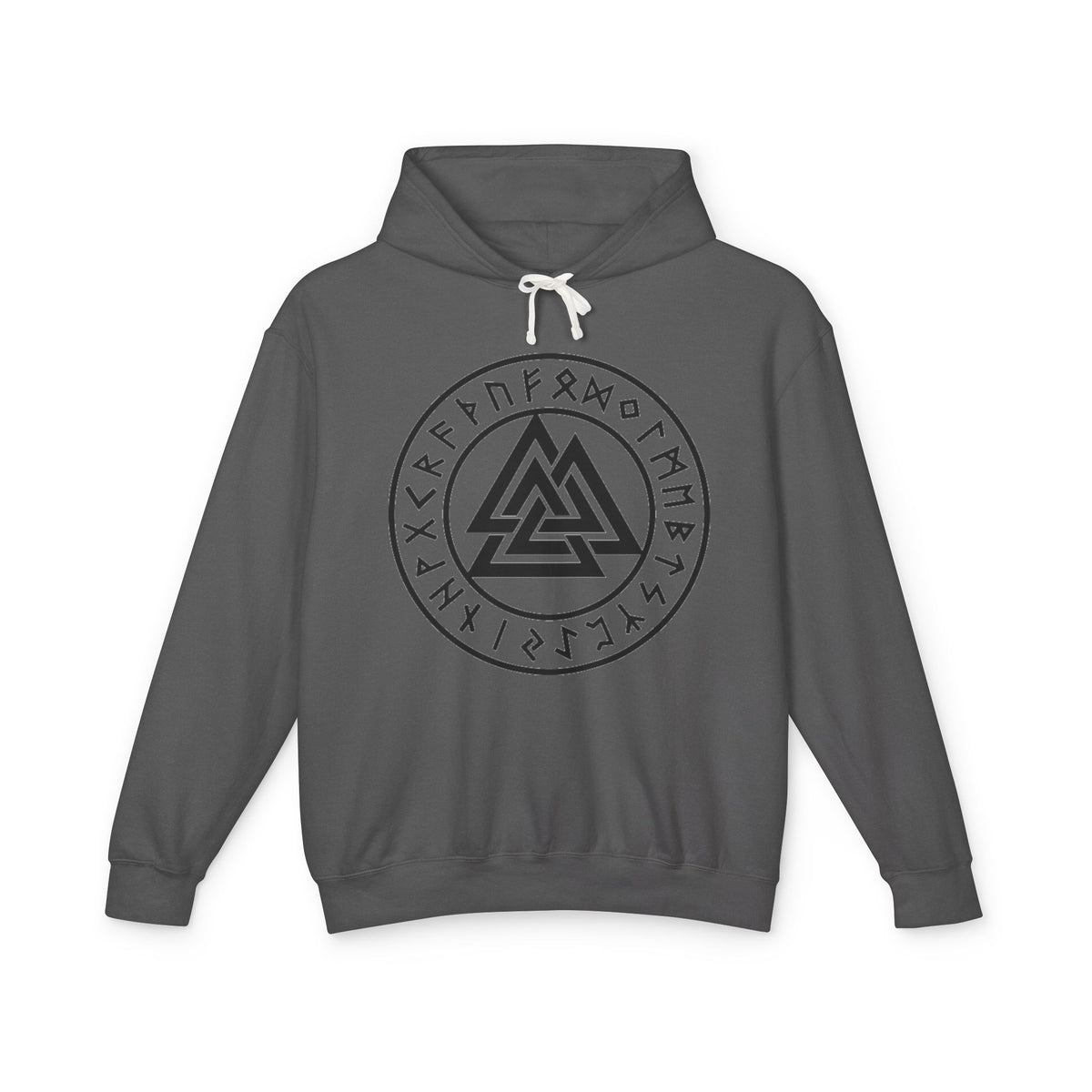 Valknut Rune Circle Hoodie — Norse Viking Symbol Hooded Sweatshirt