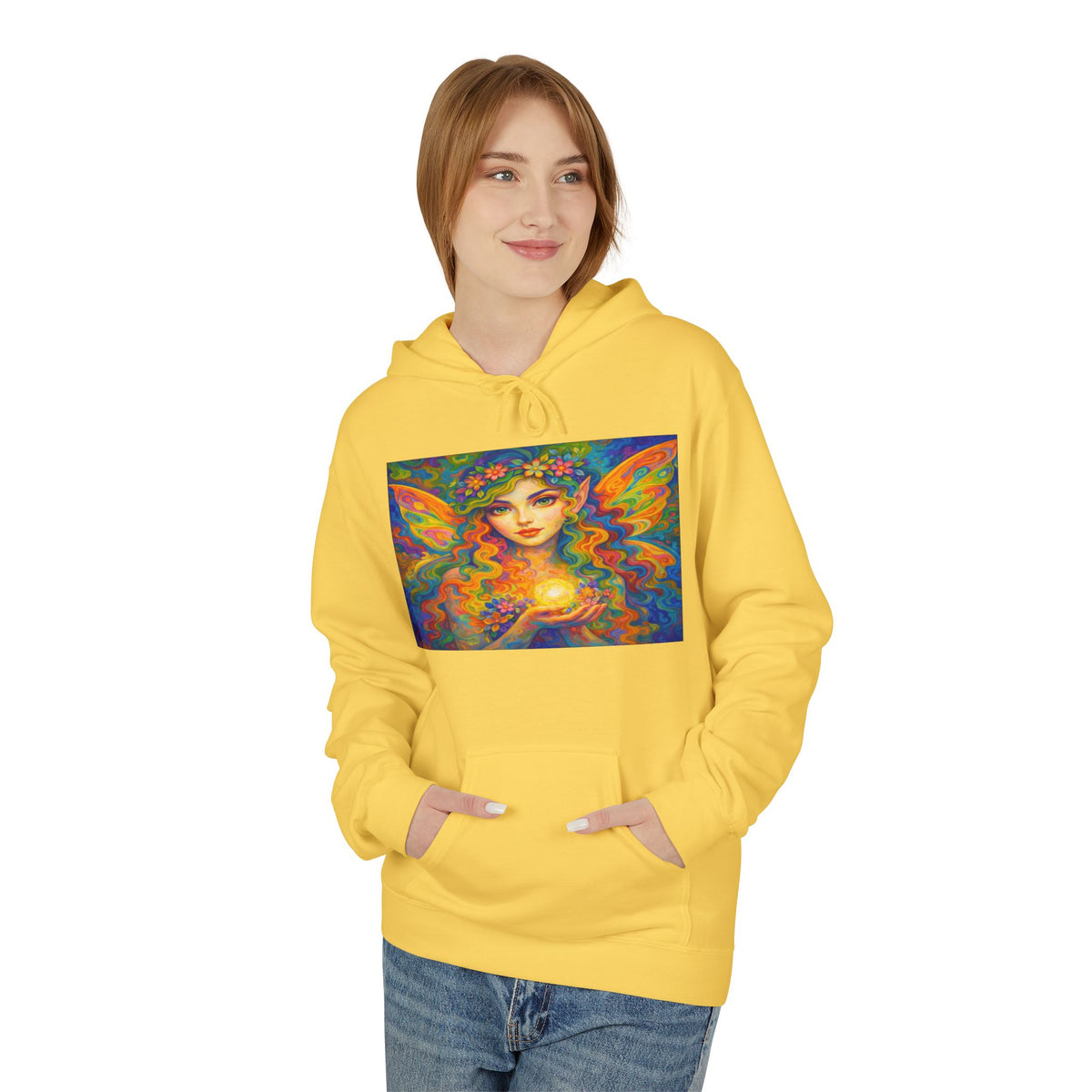 Psychedelic Butterfly fairy cotton Hoodie - Vibrant Tie-Dye Art Pullover