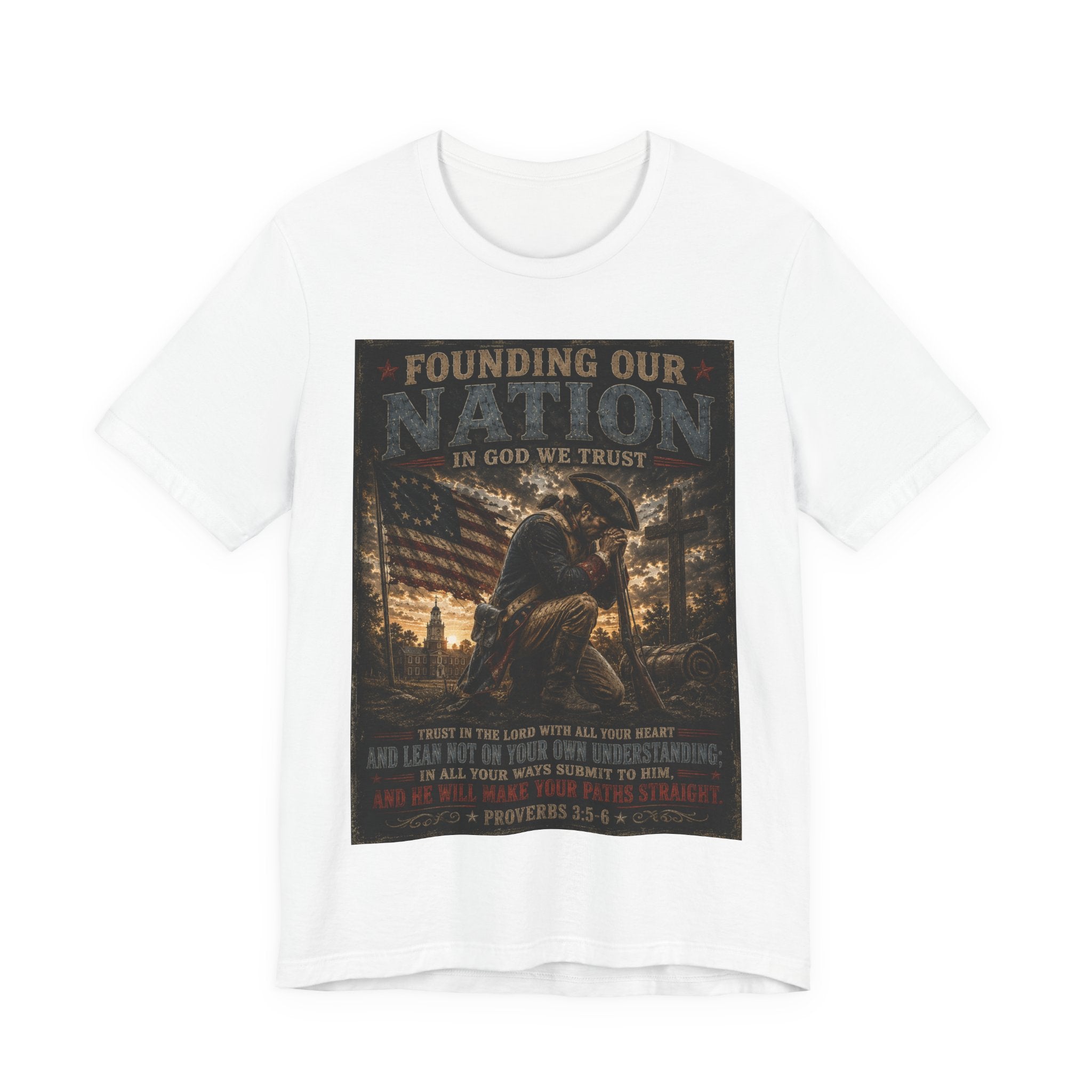 Founding Our Nation Eagle T-Shirt — "In God We Trust" Patriotic Christian Tee