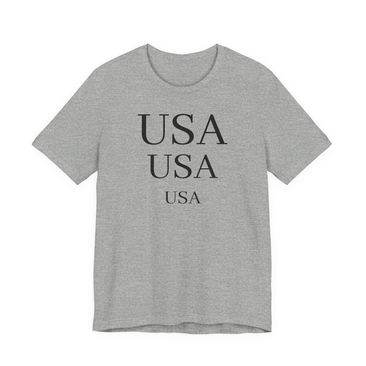 USA Minimalist Tee — Patriotic Text Graphic T-Shirt