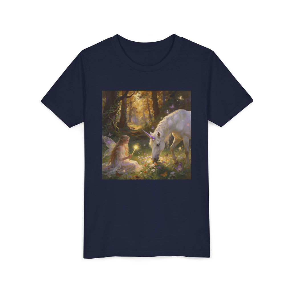 Youth Tee — Enchanted Forest Unicorn & Fairy Graphic