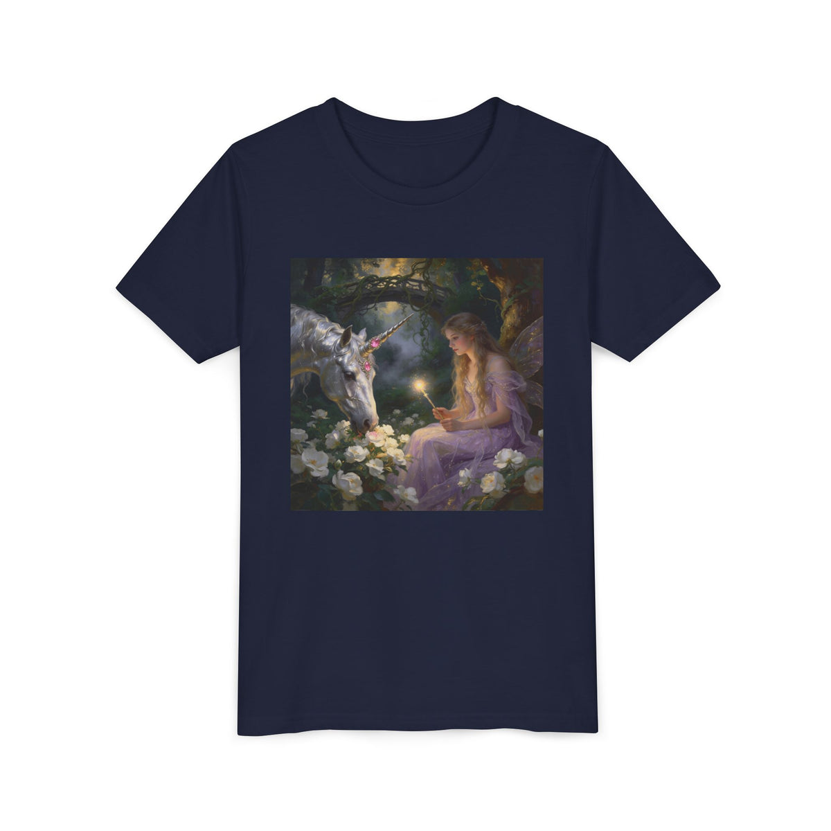 Magical Unicorn & Girl Youth Tee – Fantasy Kids Shirt