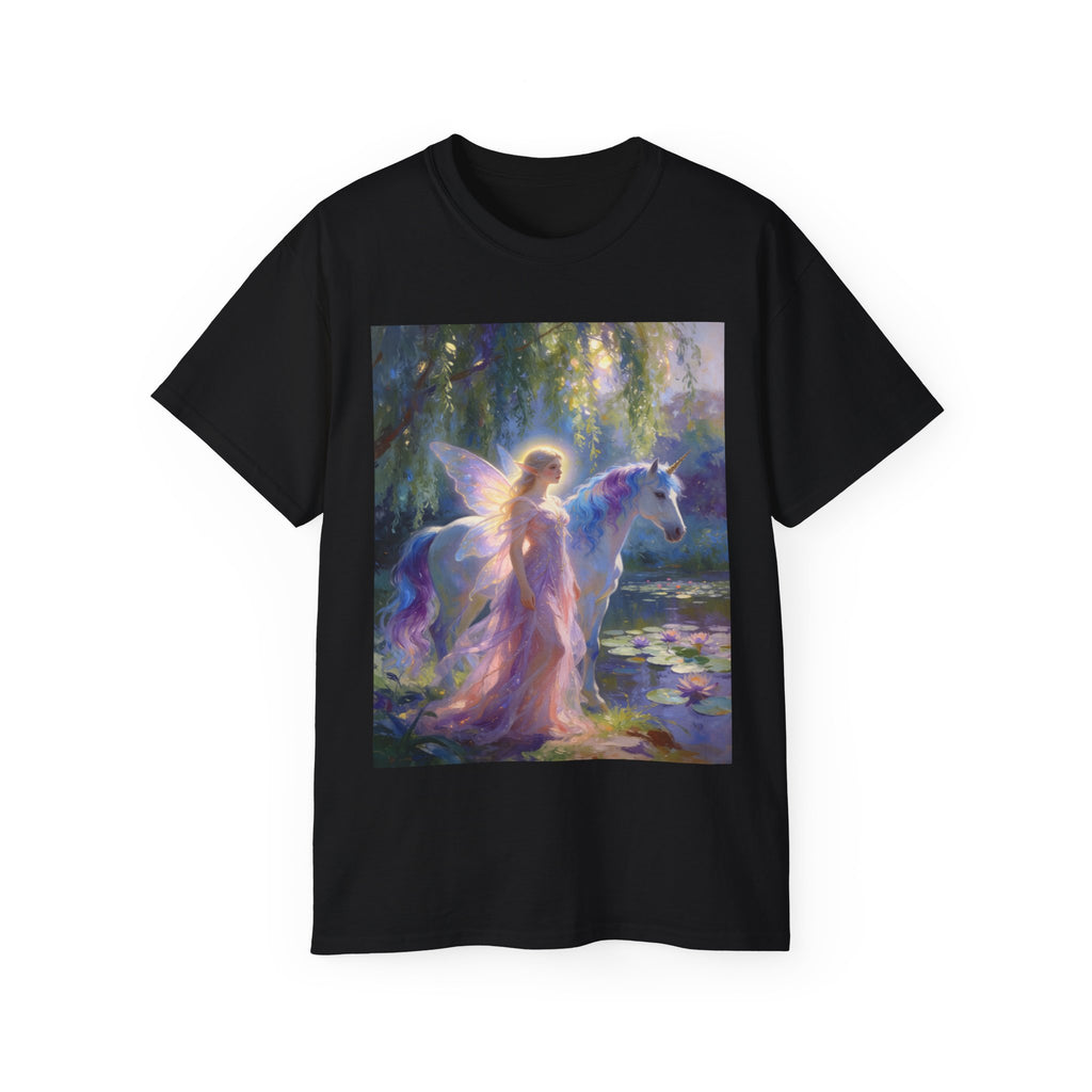 Fairy and Unicorn Dream Cotton  Tee — Ethereal Fantasy T‑Shirt
