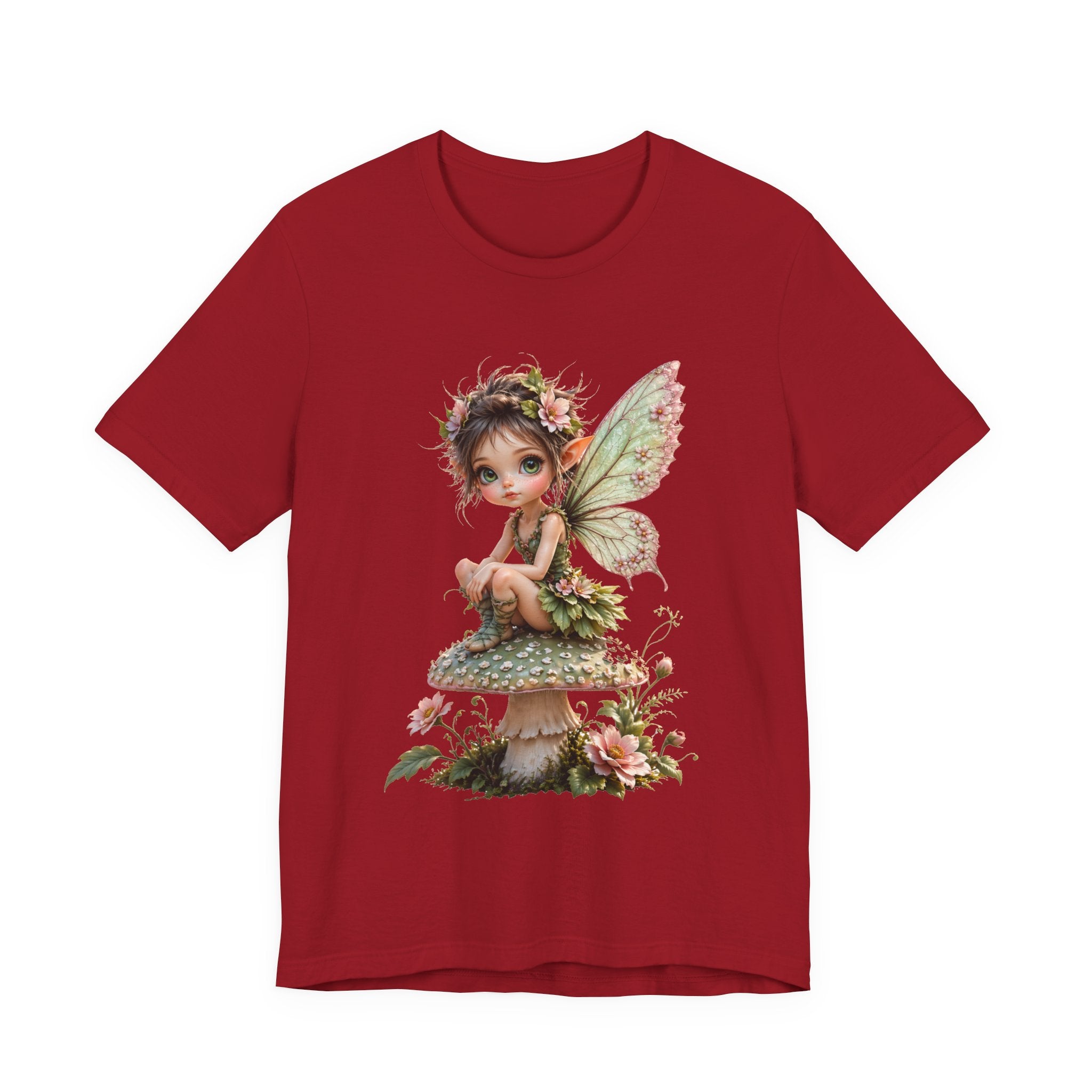 Fairy Mushroom Tee — Cute Woodland Fairy Sitting on Toadstool Graphic T-Shirt