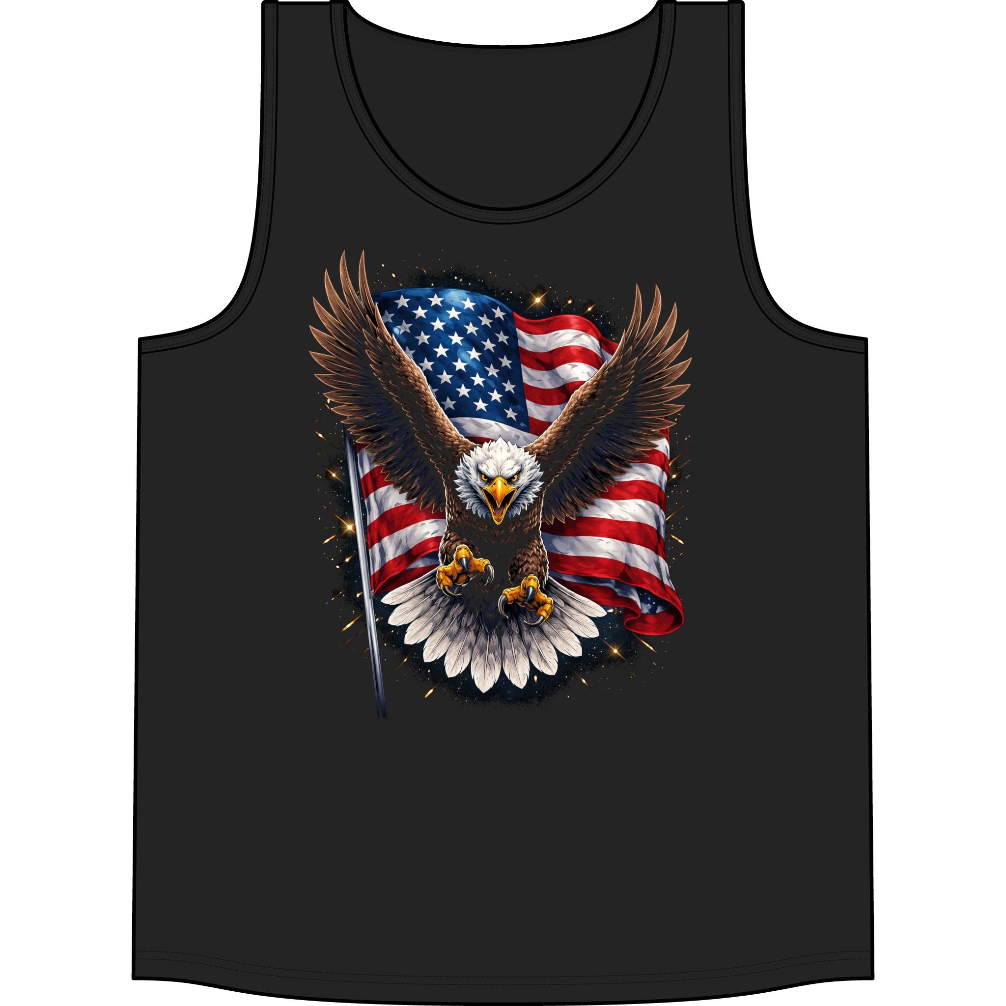 Patriotic Eagle Tank Top — American Flag Bald Eagle Concert Tank