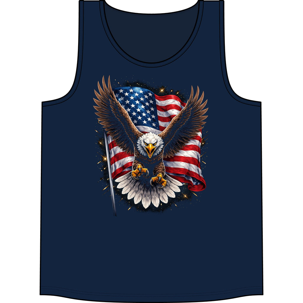 Patriotic Eagle Tank Top — American Flag Bald Eagle Concert Tank
