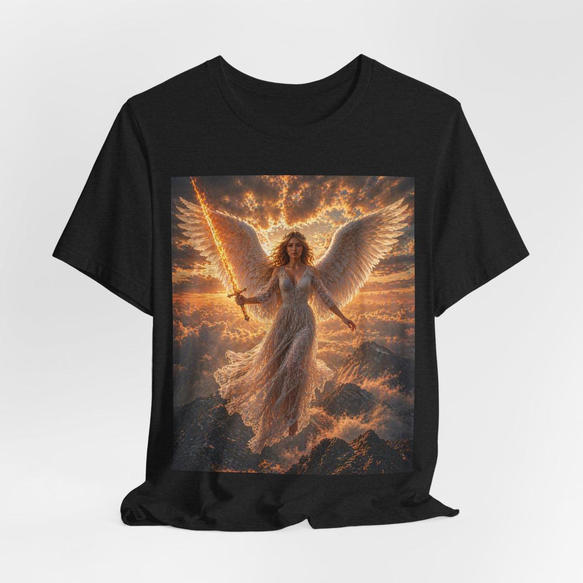 Angel Warrior Tee — Radiant Guardian Wings Graphic T-Shirt