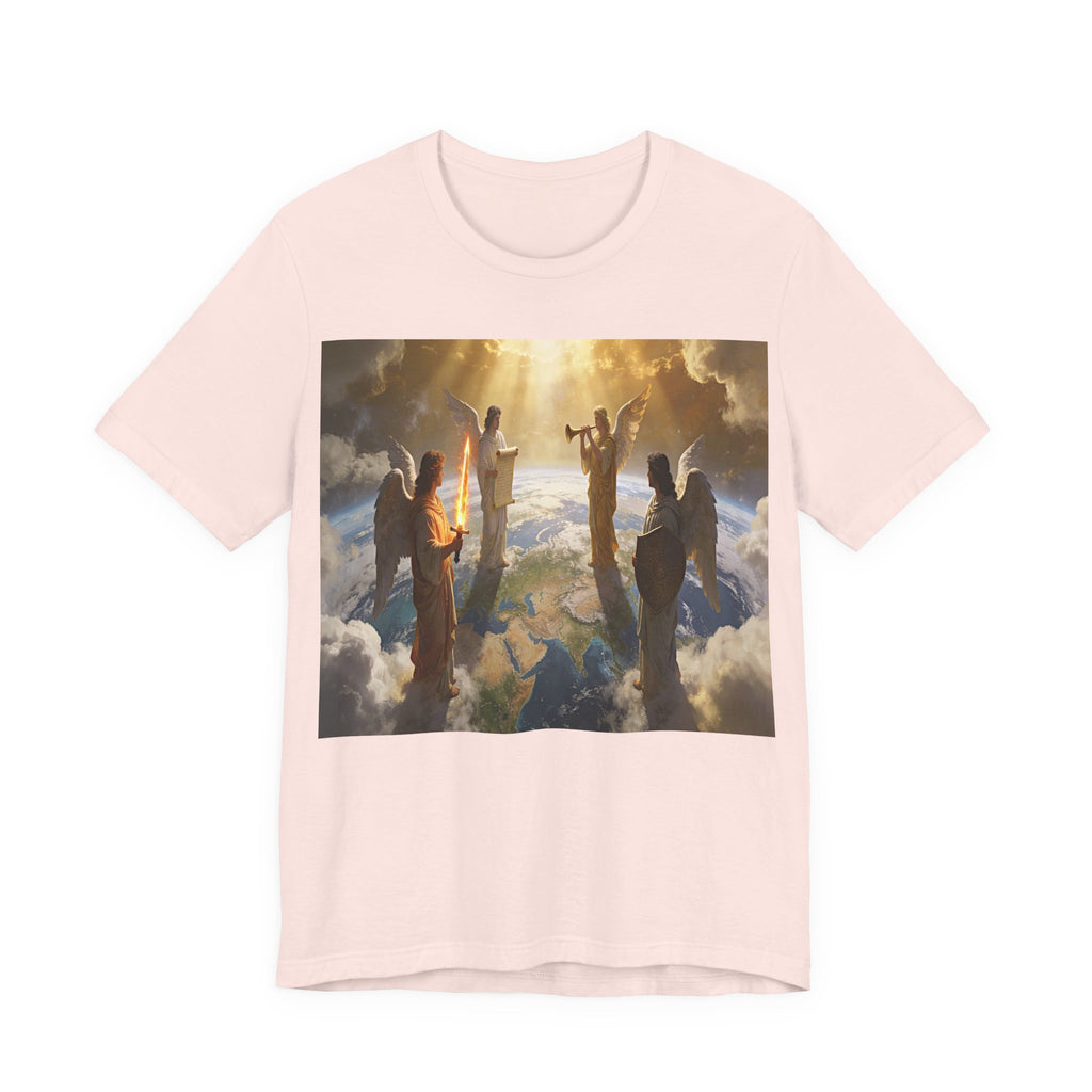 Christian Angel Choir T‑Shirt – Heavenly Worship Scene Tee Revelation 7:1-3
