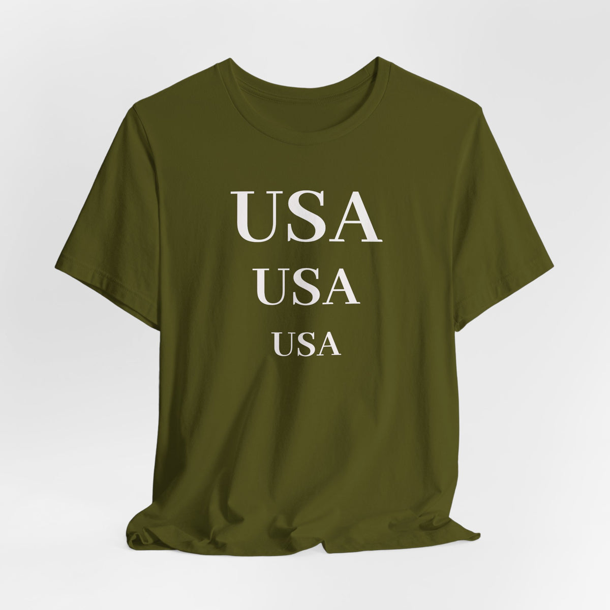 USA Repeat Text T‑Shirt — Patriotic Graphic Tee for 4th of July