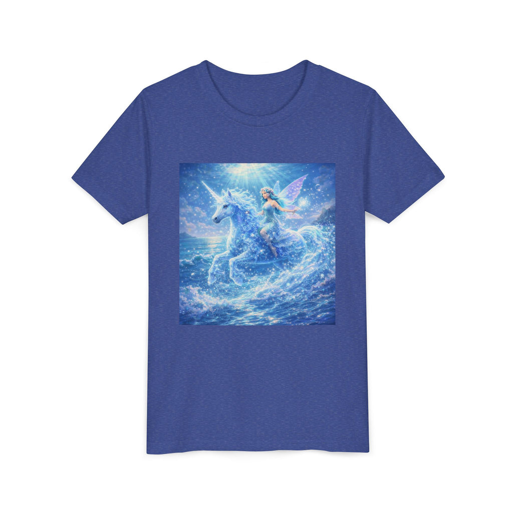 Kids Unicorn Fairy Tee — Magical Blue Pegasus Graphic Youth T-Shirt