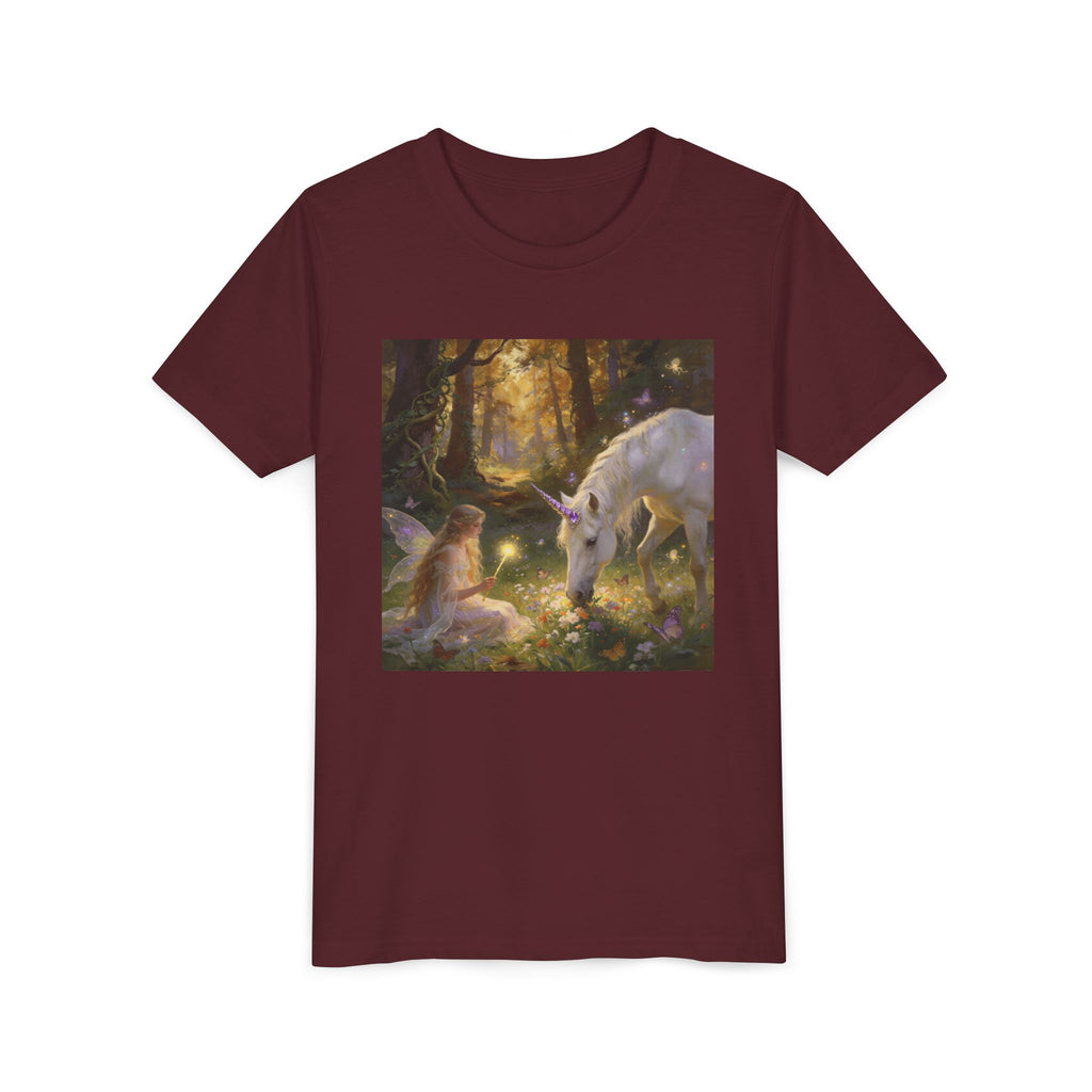 Youth Tee — Enchanted Forest Unicorn & Fairy Graphic