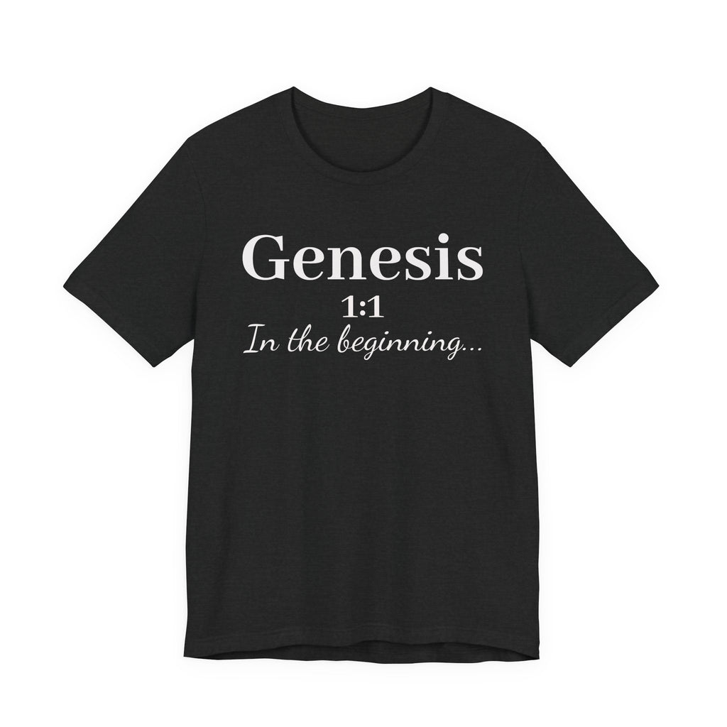 Biblical Genesis 1:1 T‑Shirt – "In the beginning..." Christian Scripture Tee