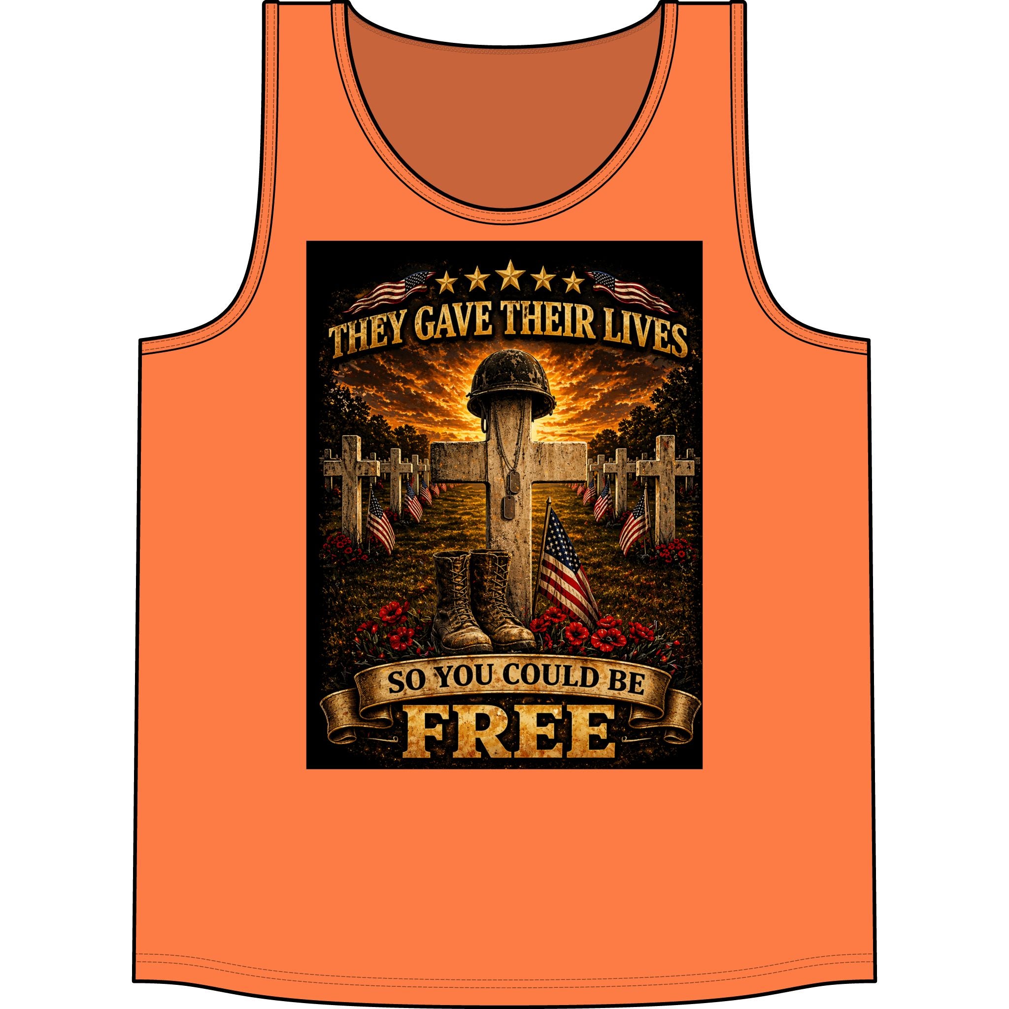 Veteran Memorial Tank Top — "They Gave Their Lives So You Could Be Free" Patriotic