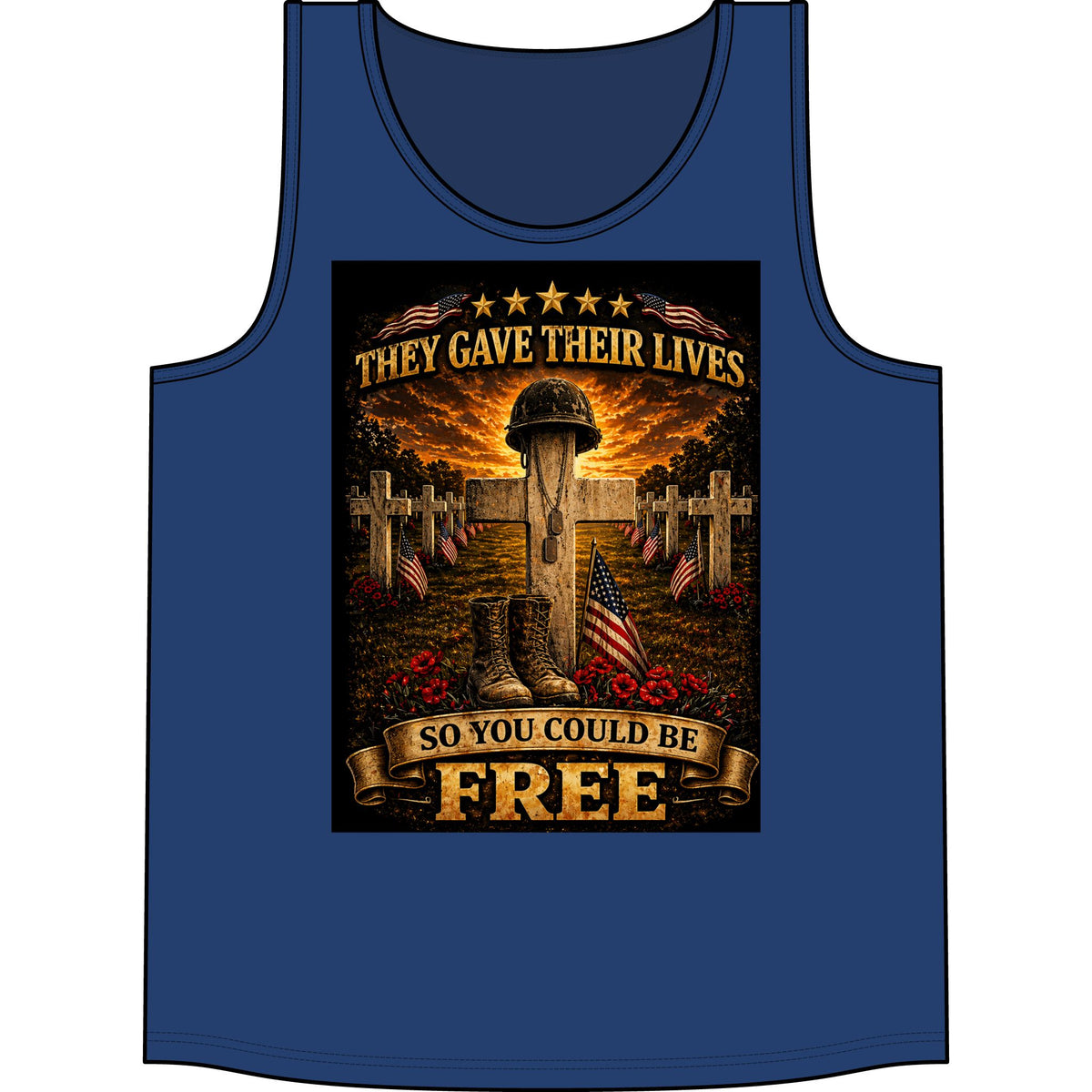 Veteran Memorial Tank Top — "They Gave Their Lives So You Could Be Free" Patriotic