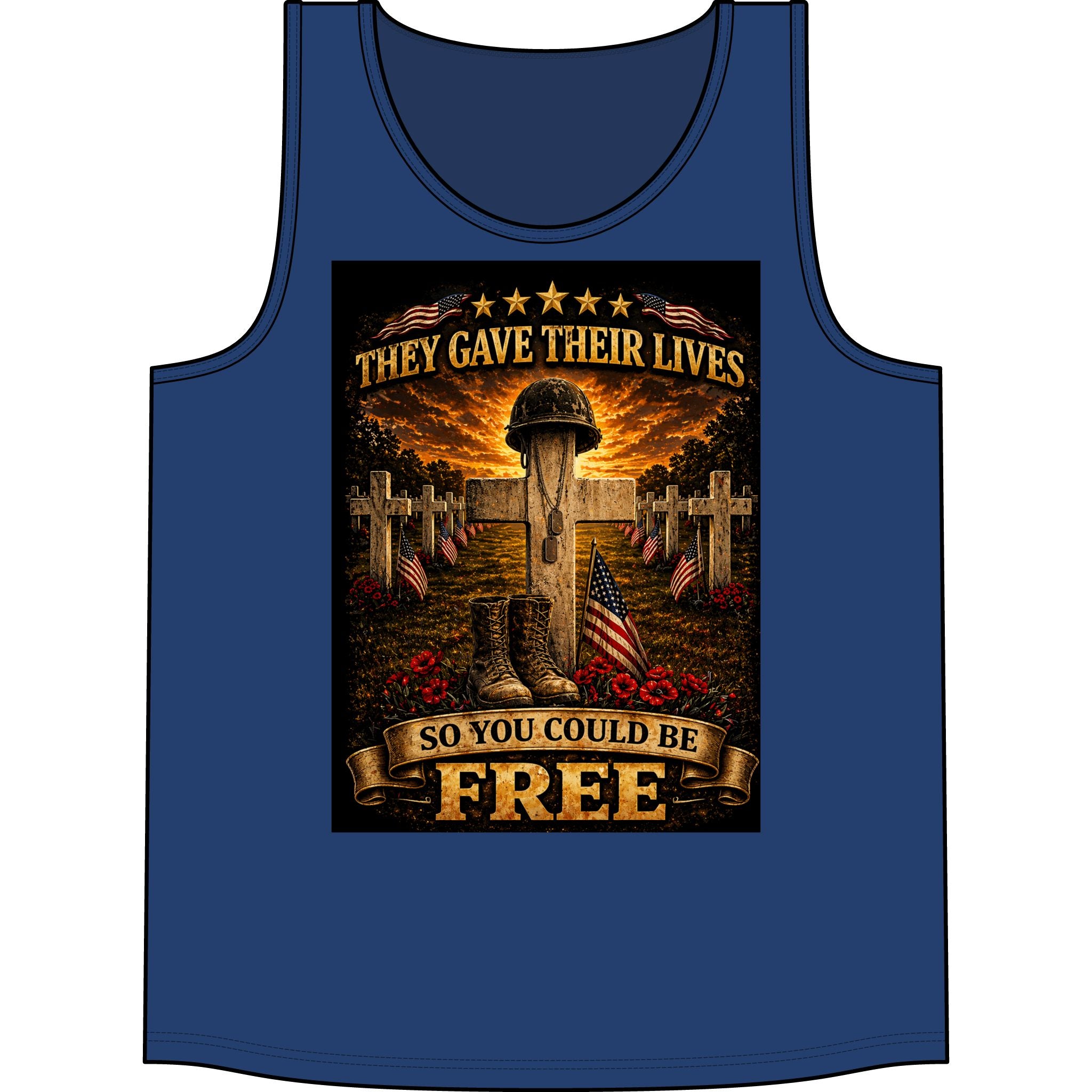 Veteran Memorial Tank Top — "They Gave Their Lives So You Could Be Free" Patriotic