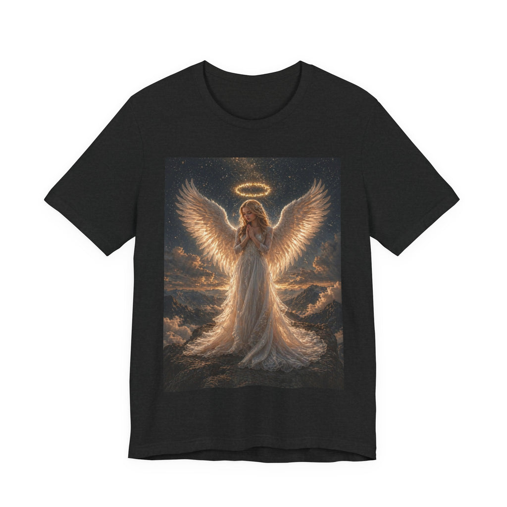 Angel Wings Graphic Tee — Glowing Halo Spiritual T-Shirt