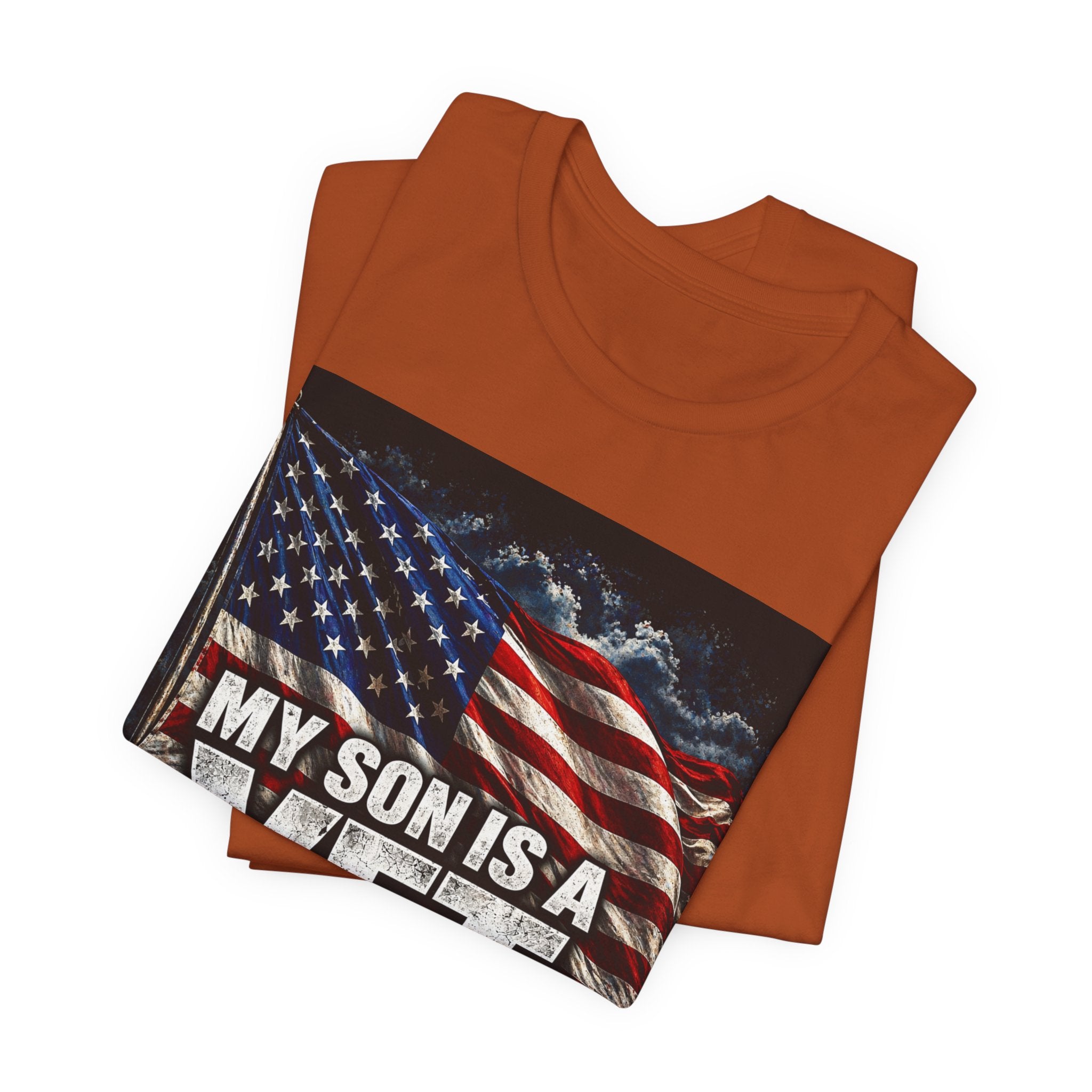 My Son Is A Vet T‑Shirt — Patriotic American Flag Tee for Proud Parents