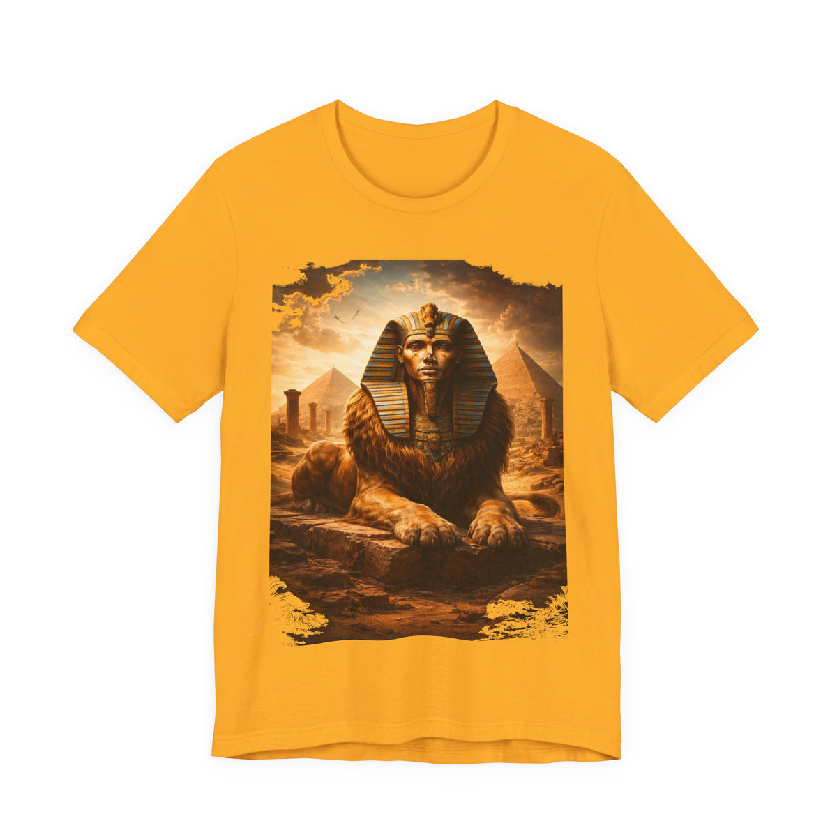 Egyptian Sphinx Graphic Tee — Vintage Pyramid Sunset T-Shirt