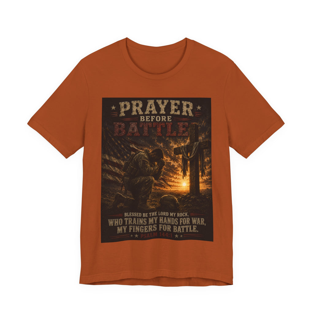 Prayer Before Battle T-Shirt — Christian Military Faith Tee