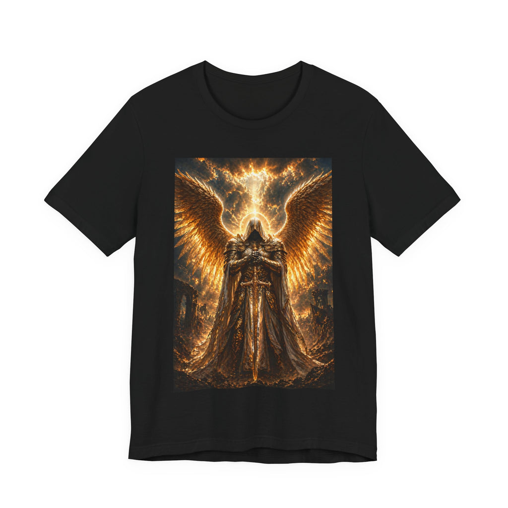 Golden Angel wings graphic Tee | Gothic celestial warrior shirt