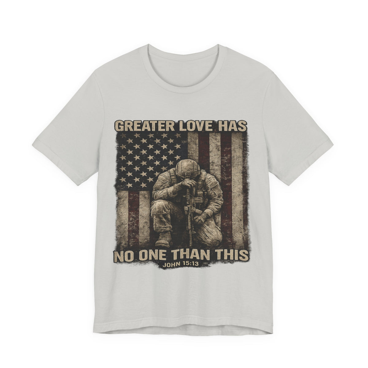 Military Tribute T-Shirt — "Greater Love Has No One Than This" Patriotic Veteran Tee