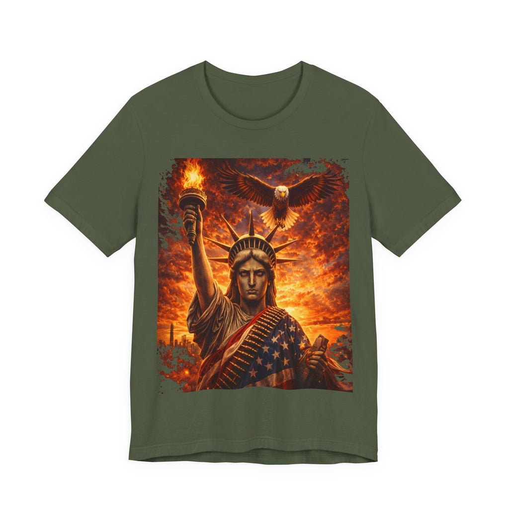 Statue of Liberty Eagle Graphic Tee — Patriotic American Flag T-Shirt