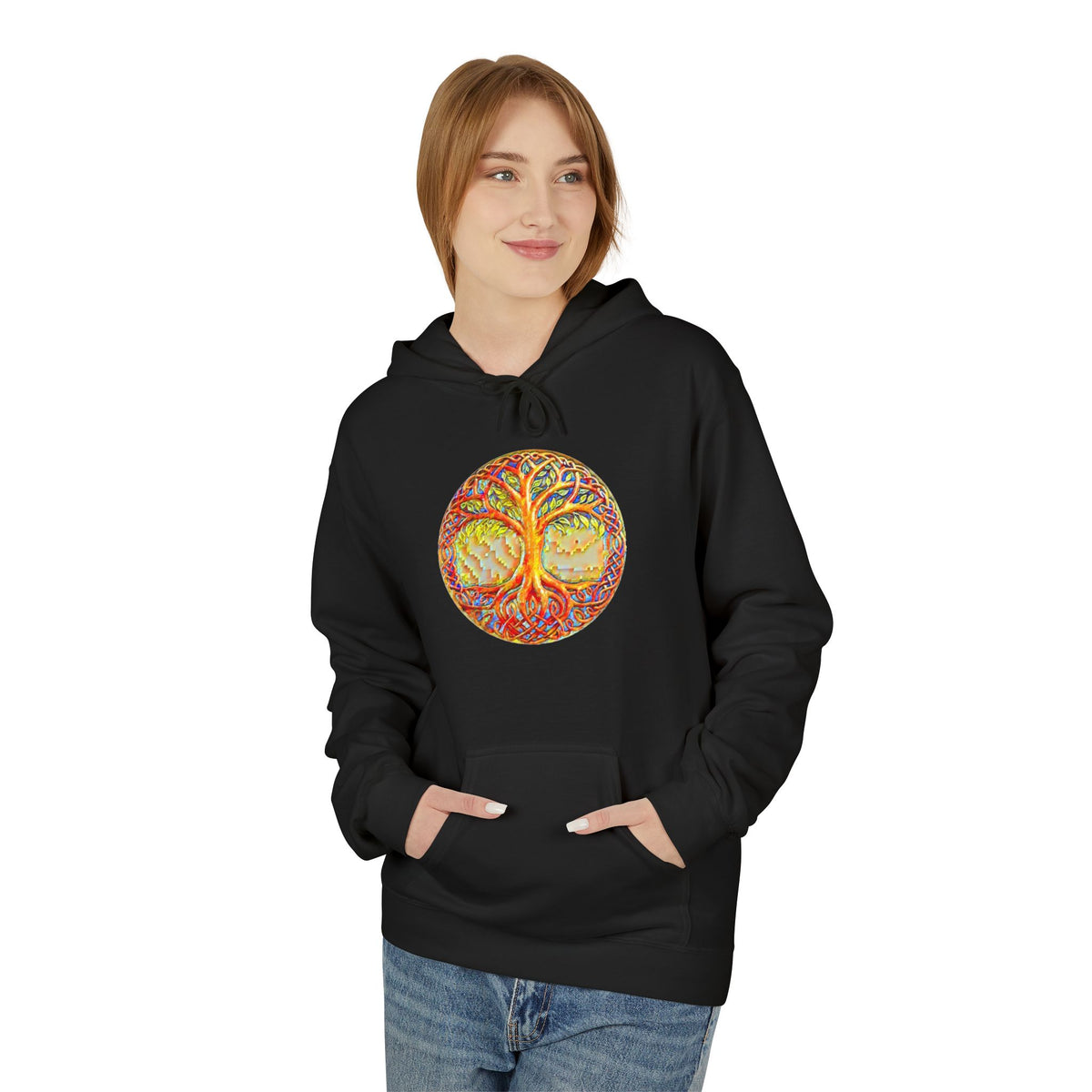 Yggdrasil, the Tree of Life, Cotton Hoodie — Tropical Vibes Graphic Hoodie