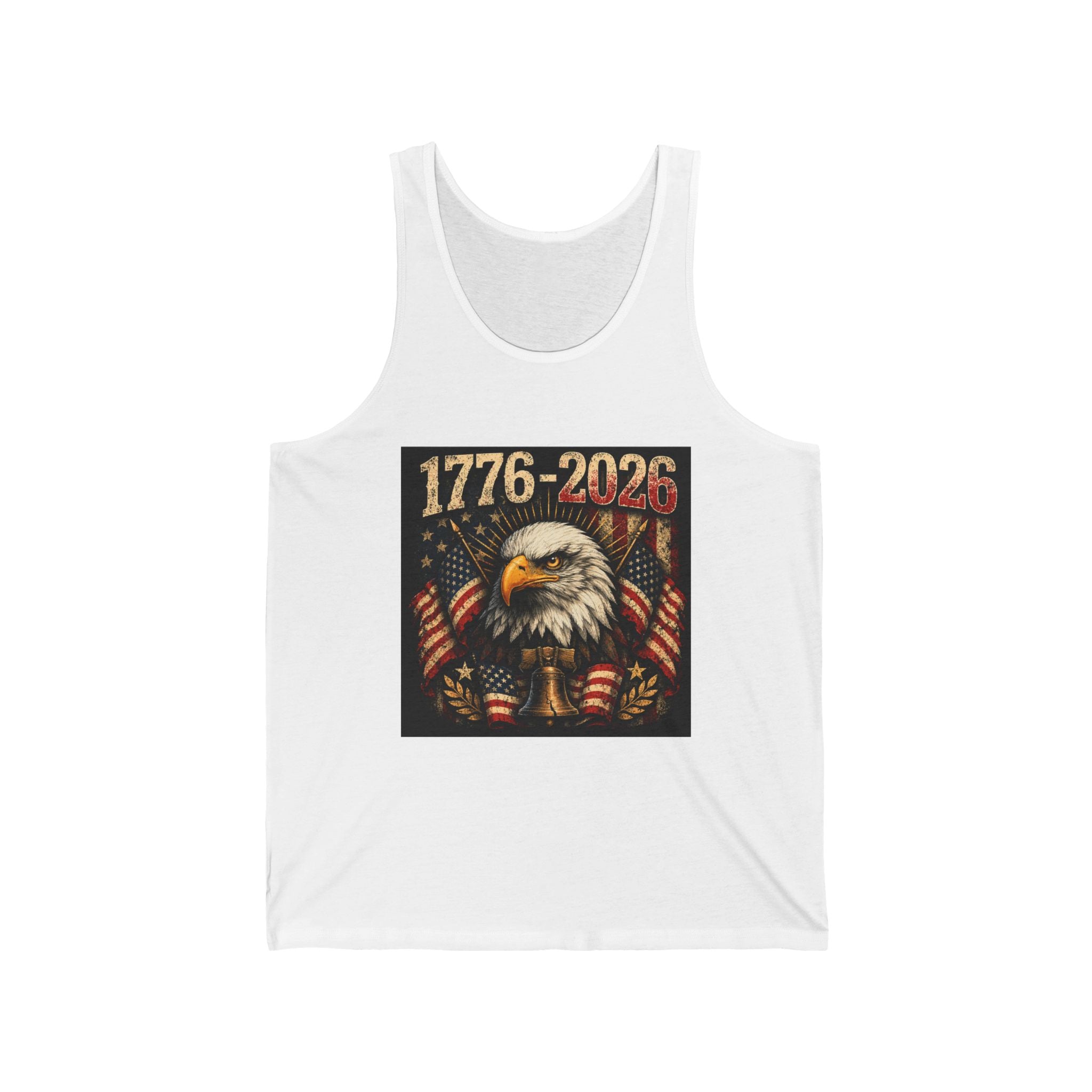 Patriotic Eagle Tank Top - 1776-2026 American Flag Independence Day Shirt