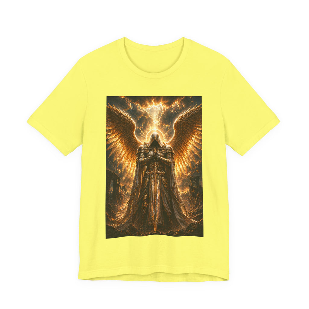 Golden Angel wings graphic Tee | Gothic celestial warrior shirt