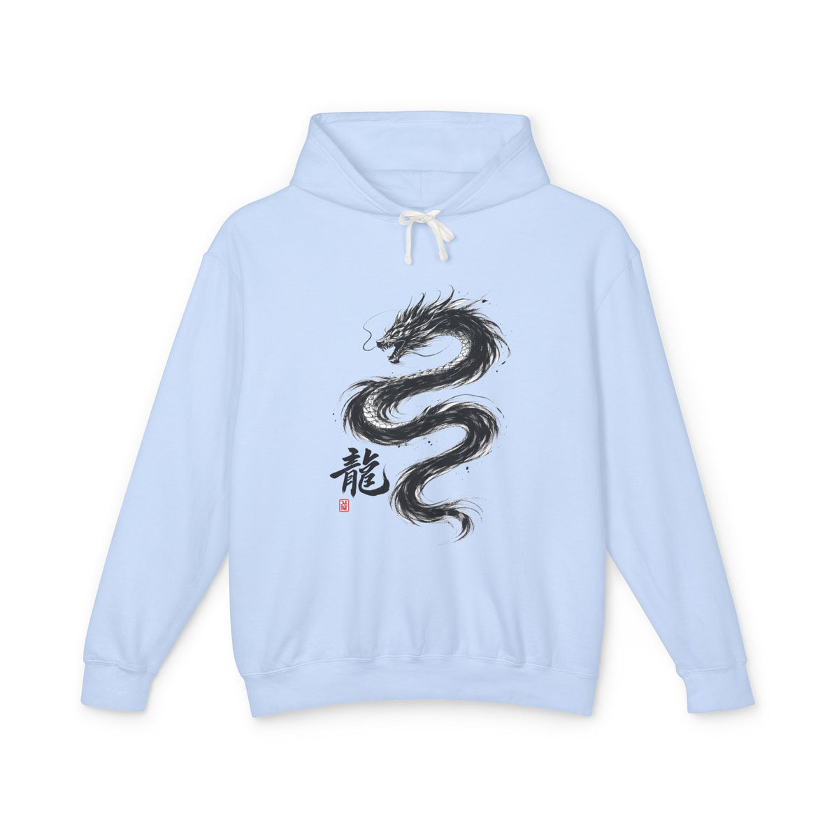 Dragon Ink Hoodie — Oriental Brush Stroke Dragon Sweatshirt
