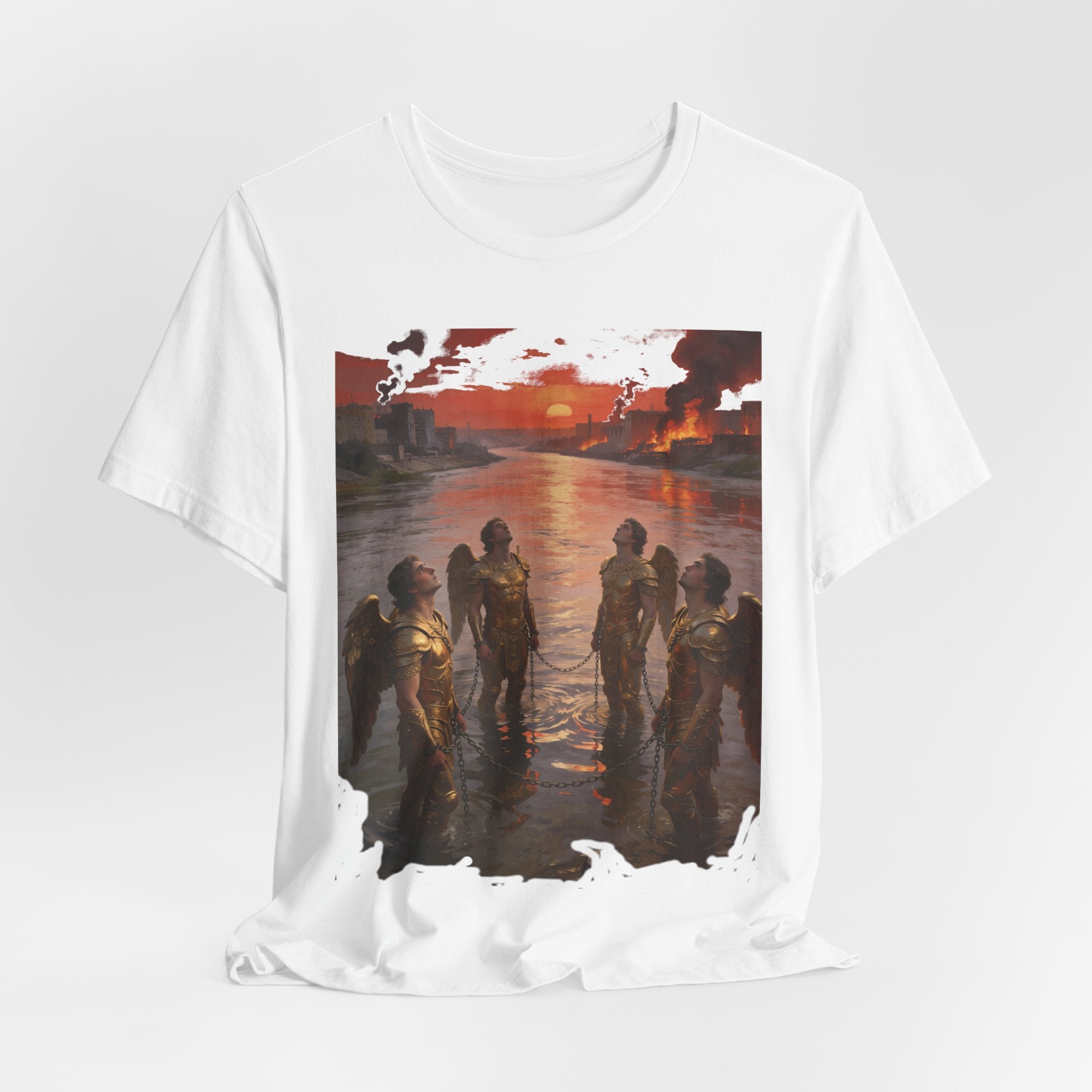 Revelation 9 reveals four fallen angels bound in the Euphrates River,T-Shirt