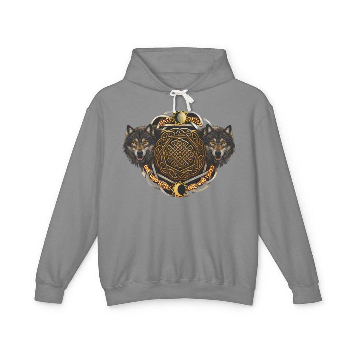 Celtic Wolf Hooded Sweatshirt — Norse Knot Tribal Wolves Graphic Hoodie