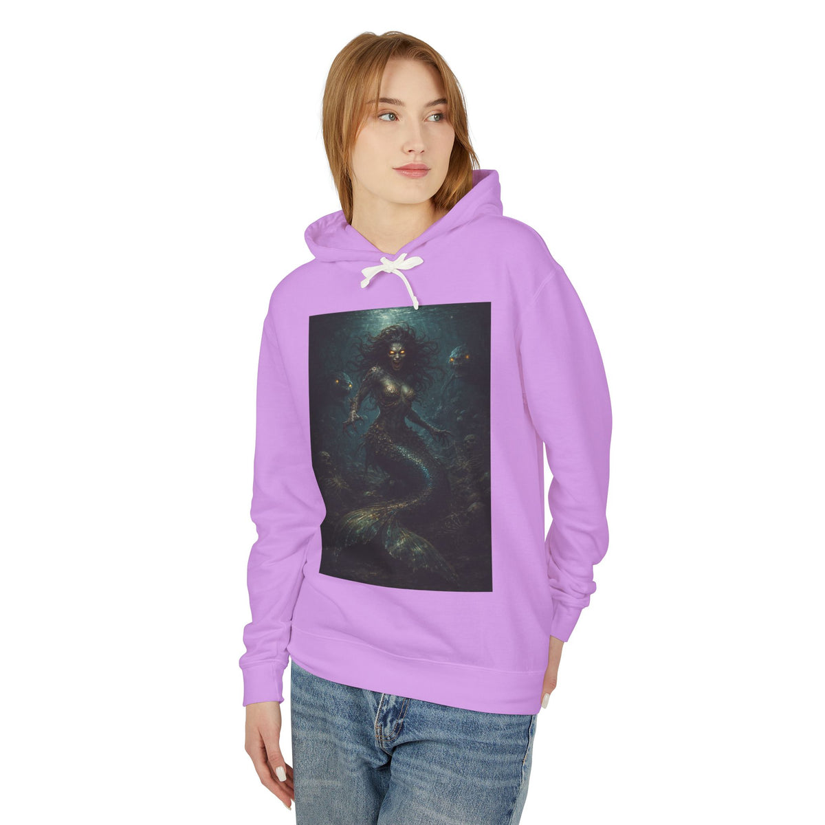 Mermaid Abyss Hoodie — Dark Ocean Fantasy Graphic Sweatshirt