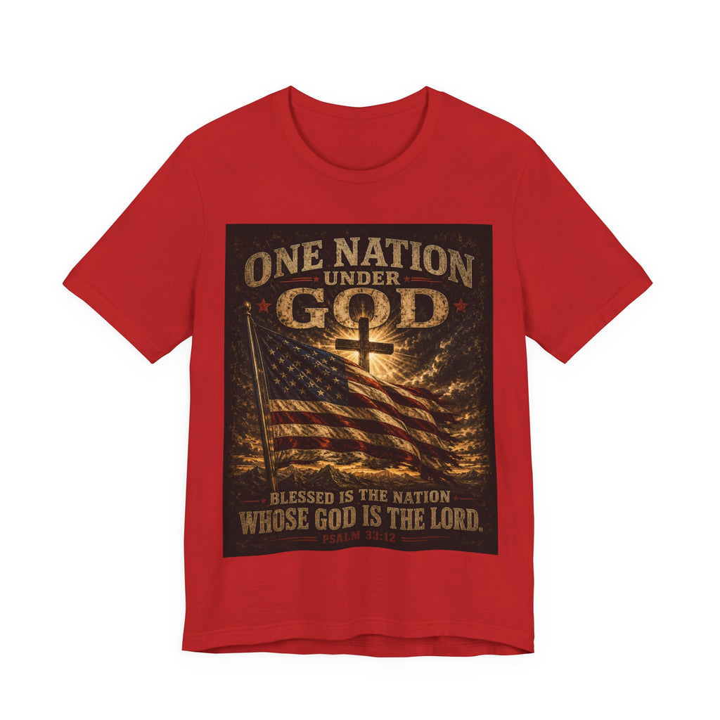 One Nation Under God T-Shirt – Patriotic Christian Flag Tee