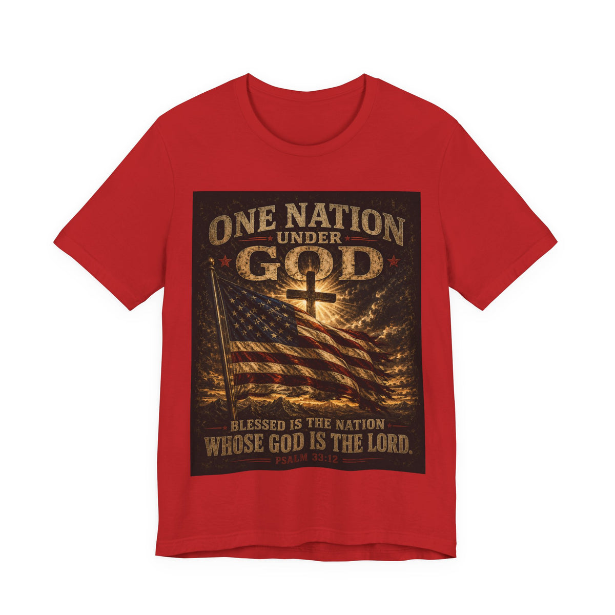 One Nation Under God T-Shirt – Patriotic Christian Flag Tee
