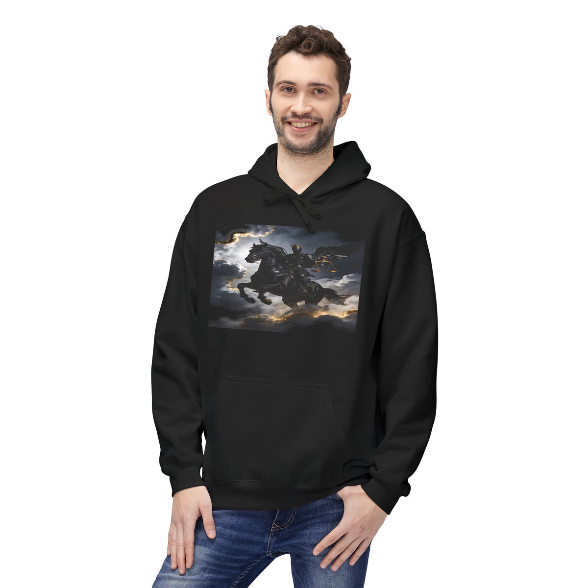 Apocalypse  Revelation (6:1–8)  A black horse! Its rider was holding a pair of scales in his hand. - Graphic Pullover