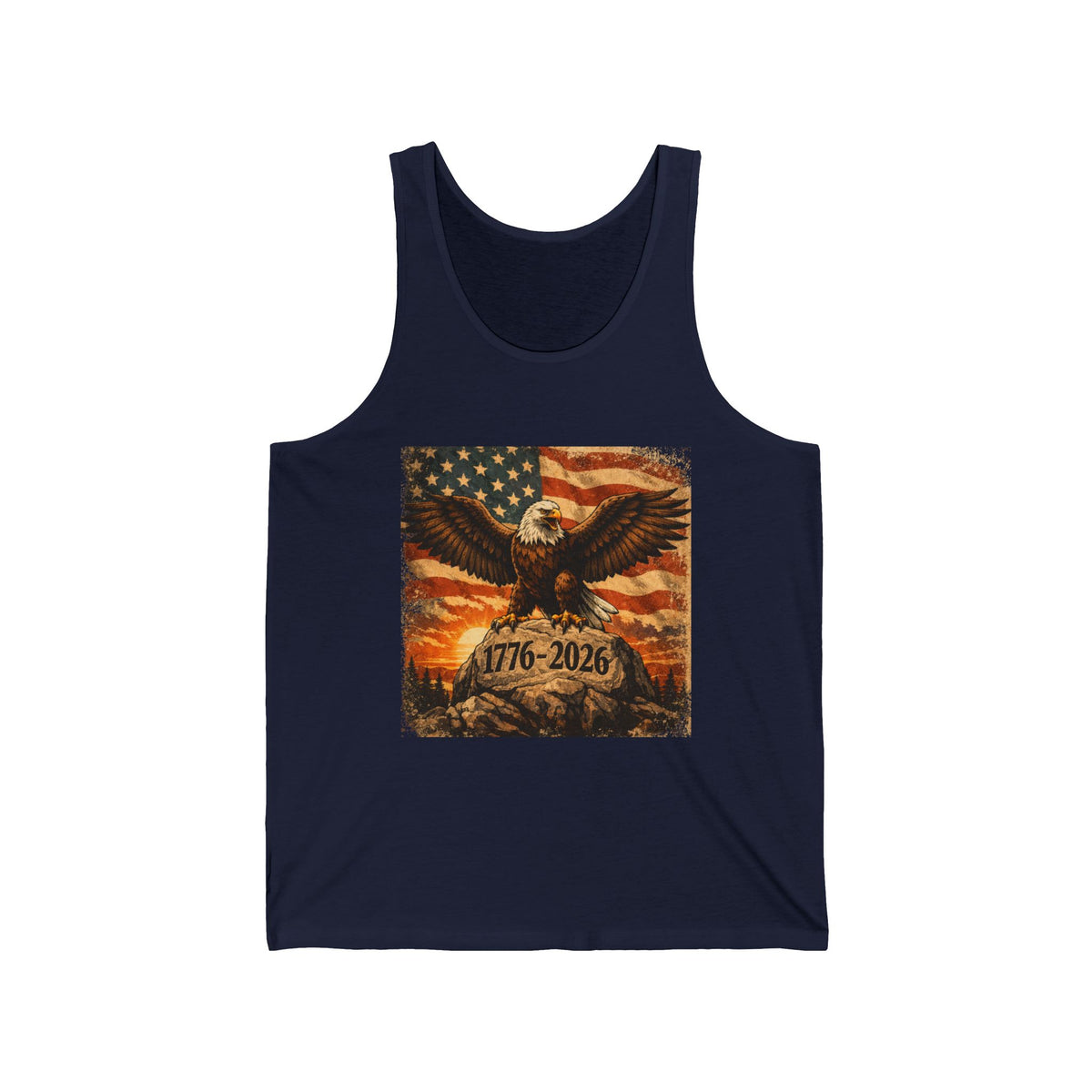 Patriotic Eagle Tank Top – 1776-2026 American Flag Independence Day Shirt