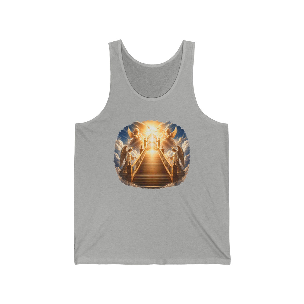 Spiritual Stairway Tank Top — Angels & Golden Light Religious Graphic Tank