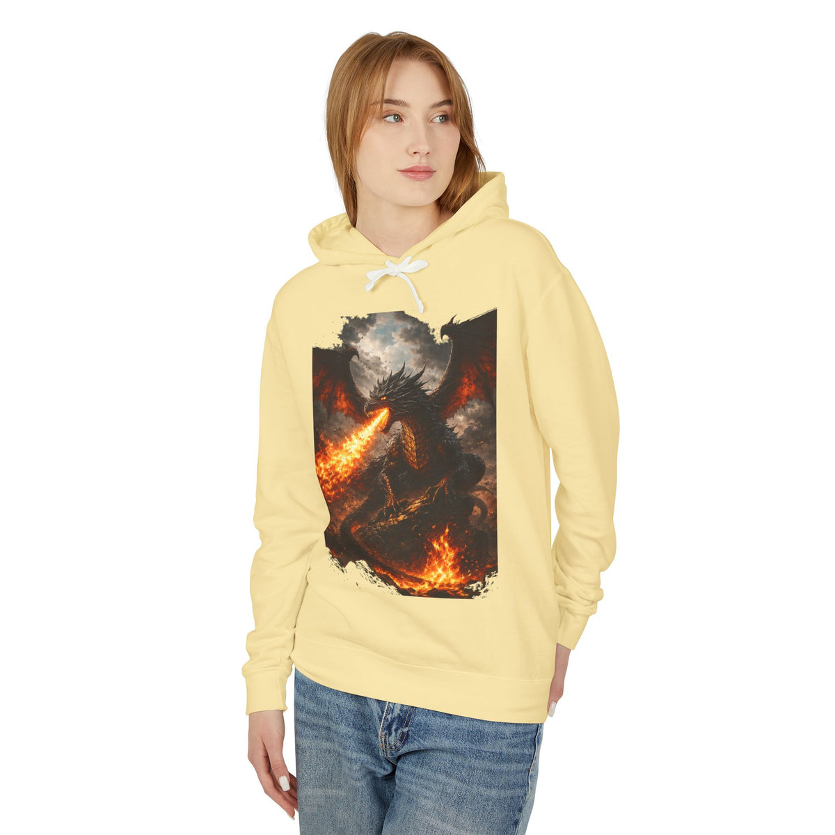 Dragon Fire Hoodie – Mythical Fire-Breathing Dragon Graphic Hoodie