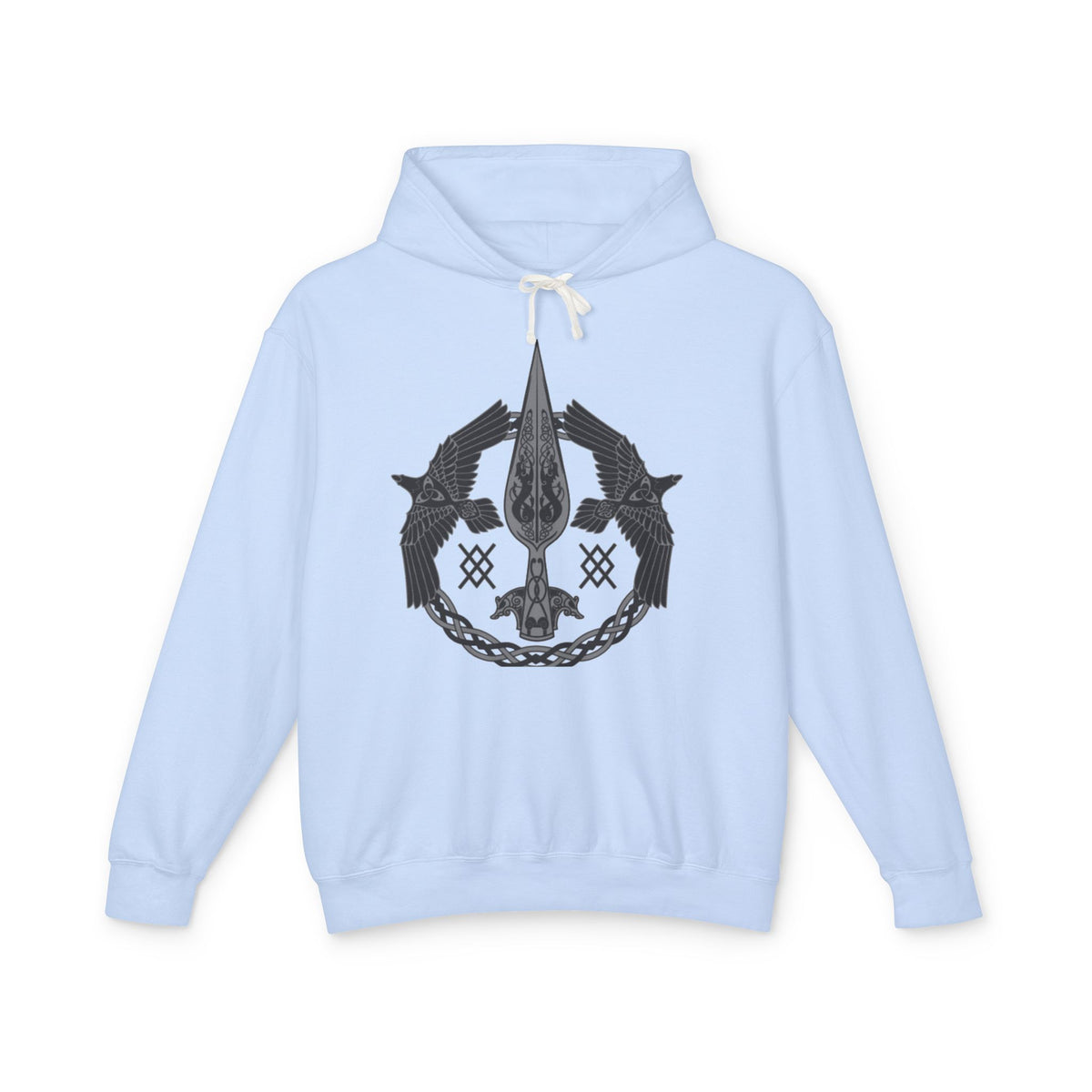 Viking Raven Spear Hoodie — Norse Mythology Graphic Sweatshirt