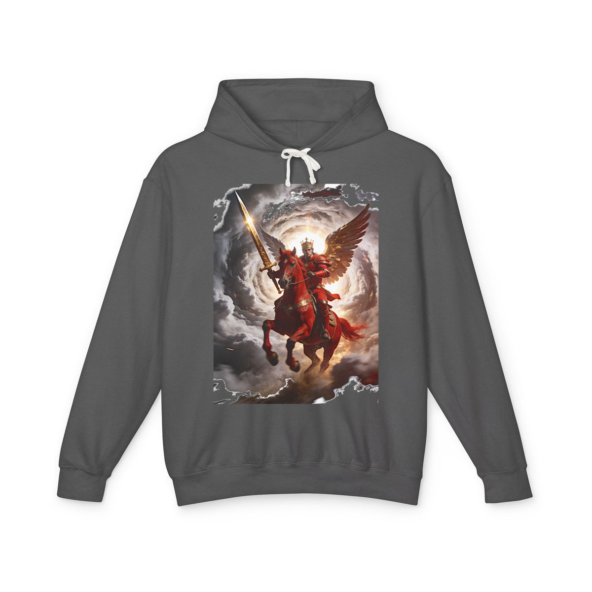 Archangel Warrior Hoodie — Saint Michael Celestial Battle Graphic Sweatshirt